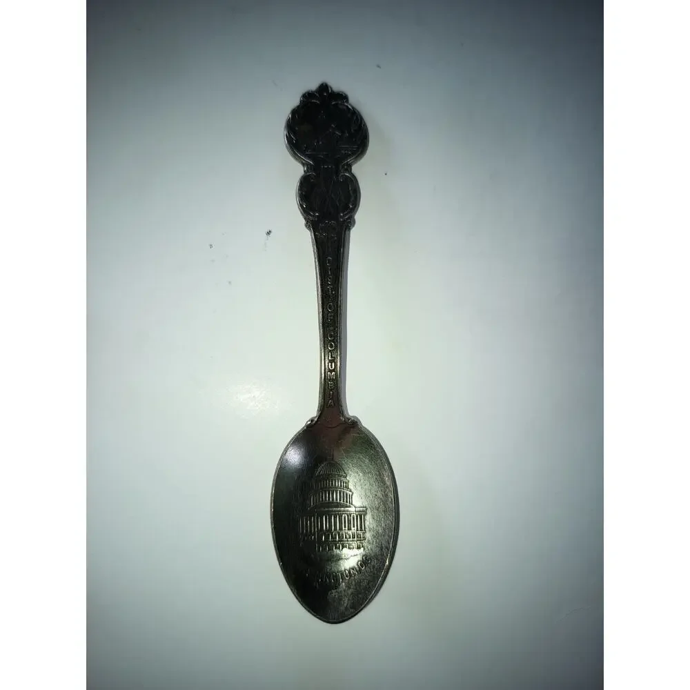 Souvenir Collectible Spoons Set of 3 Paris & Crest Design Silver Metal